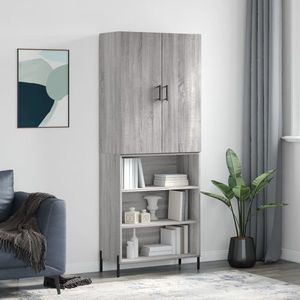 vidaXL Dulap înalt, gri sonoma, 69, 5x34x180 cm, lemn compozit imagine