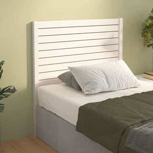 vidaXL Tăblie de pat, alb, 96x4x100 cm, lemn masiv de pin imagine