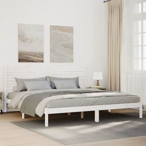 vidaXL Cadru pat foarte lung fără saltea, alb, 180x210 cm lemn masiv imagine