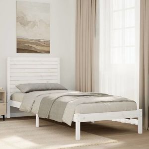 vidaXL Cadru pat foarte lung fără saltea, alb, 90x220 cm lemn masiv imagine