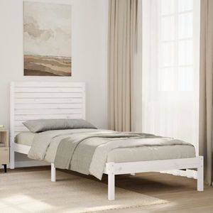 vidaXL Cadru pat foarte lung fără saltea, alb, 90x210 cm lemn masiv imagine