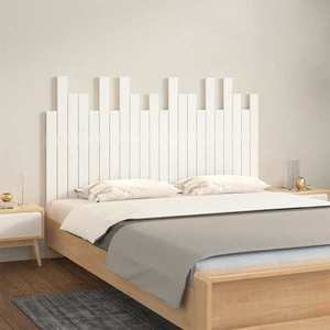 vidaXL Tăblie de pat pentru perete, alb, 140x3x80 cm, lemn masiv pin imagine