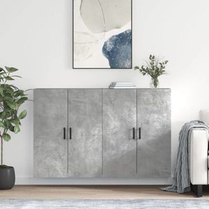 vidaXL Dulap cu montaj pe perete, 2 buc, gri beton, 69, 5x34x90 cm imagine
