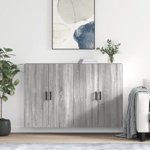 vidaXL Dulapuri montate pe perete, 2 buc, gri sonoma, 69, 5x34x90 cm imagine