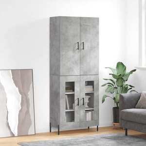 vidaXL Dulap înalt, gri beton, 69, 5x34x180, lemn compozit imagine