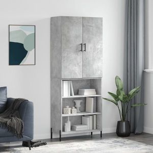 vidaXL Dulap înalt, gri beton, 69, 5x34x180, lemn compozit imagine