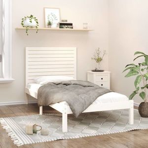 vidaXL Cadru de pat, alb, 90x200 cm, lemn masiv imagine