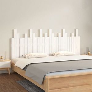 vidaXL Tăblie de pat pentru perete, alb, 185x3x80 cm, lemn masiv pin imagine