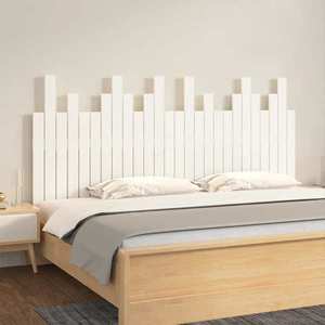 vidaXL Tăblie de pat pentru perete, alb, 166x3x80 cm, lemn masiv pin imagine