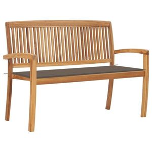 vidaXL Bancă de grădină stivuibilă cu pernă, 128, 5 cm, lemn masiv tec imagine