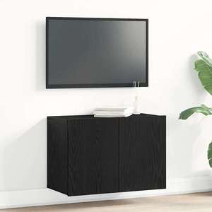 vidaXL Comodă TV din stejar negru 60x30x41 cm, lemn stratificat imagine