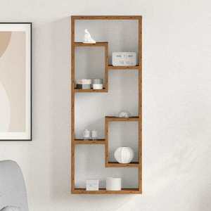 vidaXL Raft de perete din lemn vechi 36x16x90 cm, lemn stratificat imagine