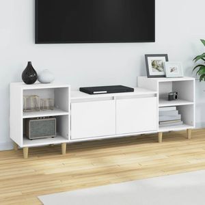 vidaXL Comodă TV, alb, 160x35x55 cm, lemn prelucrat imagine