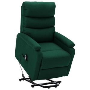 vidaXL Fotoliu cu ridicare, verde închis, material textil imagine