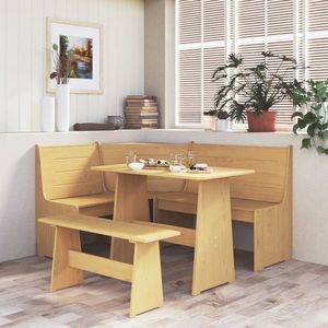 vidaXL Set mobilier de bucătărie „REINE”, 3piese, maro miere, lemn pin imagine