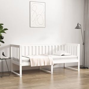 vidaXL Pat de zi fără saltea alb 75x190 cm lemn masiv de pin imagine