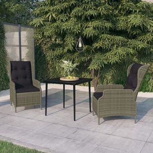 vidaXL Set mobilier de grădină, 3 piese, maro imagine