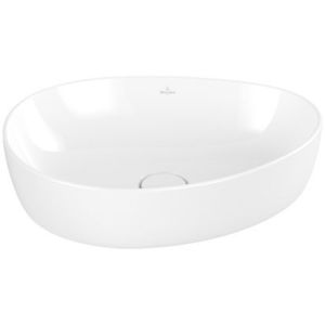 Lavoar tip bol Villeroy & Boch Antao Ceramic Plus 51x40cm ventil fix cu capac ceramic White Alpin imagine