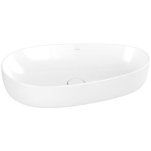 Lavoar tip bol Villeroy & Boch Antao Ceramic Plus 65x40cm ventil fix cu capac ceramic White Alpin imagine