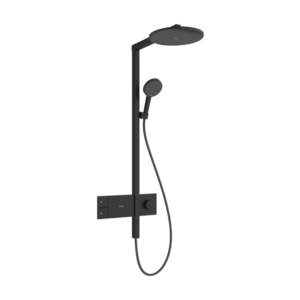 Coloana de dus Hansgrohe Raindance Alive S 300 1jet EcoSmart cu baterie termostatata ShowerSelect Comfort negru mat imagine