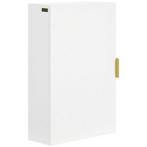 kleankin Dulap pentru Baie Suspendat cu Rafturi Ajustabile, 40x15x60 cm, Alb | Aosom Romania imagine