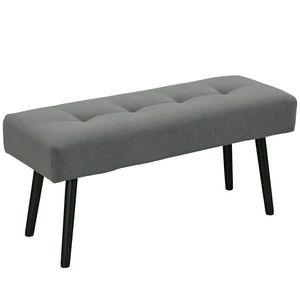 HOMCOM Bancă Tapițată din Catifea cu Șezut Căptușit și Picioare din Oțel, 100x36x45 cm, Gri | Aosom Romania imagine