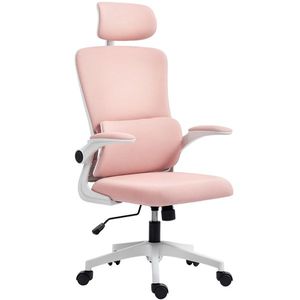 Vinsetto Scaun de Birou Ergonomic cu Tetieră Detașabilă Roz | Aosom Romania imagine