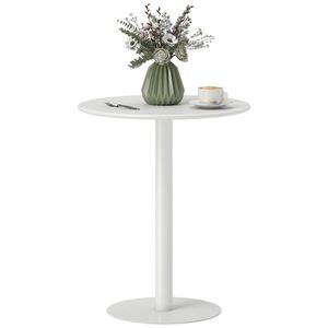 HOMCOM Masă de Dining Rotundă și Modernă pentru 2 Persoane din Oțel, Albă | Aosom Romania imagine