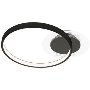 HOMCOM Lampă de tavan LED Modernă de 40W cu 2 Inele și Lumină Reglabilă, Negru | Aosom Romania imagine