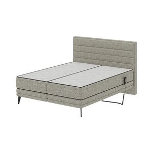 Pat tapițat cu saltele și toper MILA 180x200 cm gri imagine
