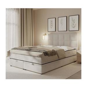 Pat tapițat cu saltele și spațiu de depozitare GRACE 160x200 cm gri imagine