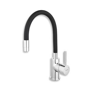 Baterie de chiuvetă cu pipă flexibilă Novaservis crom lucios/negru mat imagine