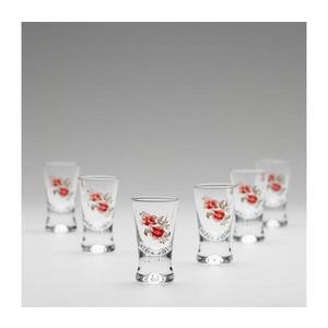 Set 6x pahar pentru tărie, transparent cu motiv de buchet nr. 2 imagine