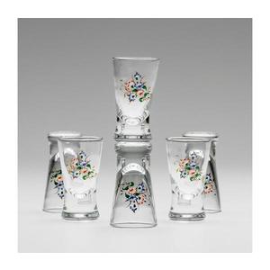 Set 6x pahar pentru tărie, transparent cu motiv de buchet nr. 3 imagine