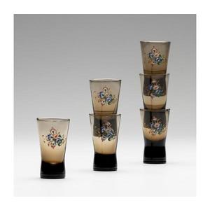 Set 6x pahar pentru tărie, fumuriu cu motiv de buchet nr. 2 imagine