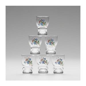 Set 6x pahar transparent pentru lichior, model floral nr. 5 imagine