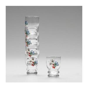 Set 6x pahar transparent pentru lichior, model floral nr. 6 imagine