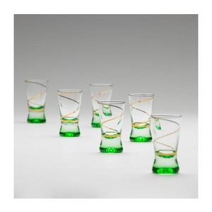 Set 6x pahar pentru tărie 25 mm transparent verde imagine