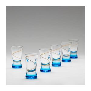 Set 6x pahar pentru tărie 25 mm transparent albastru imagine