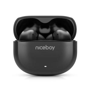 Căști fără fir cu ANC Niceboy Pins 4 400 mAh + 2x 50 mAh IPX4 negru imagine