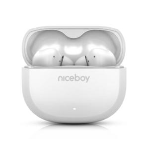 Căști fără fir cu ANC Niceboy Pins 4 400 mAh + 2x 50 mAh IPX4 alb imagine