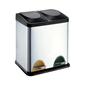 Coș pentru colectare selectivă 30 l negru/oțel inoxidabil imagine