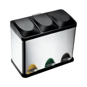 Coș pentru colectare selectivă 45 l negru/oțel inoxidabil imagine