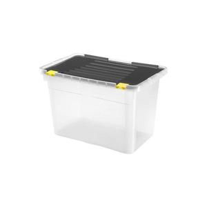 Cutie de depozitare 54 l negru/transparent imagine