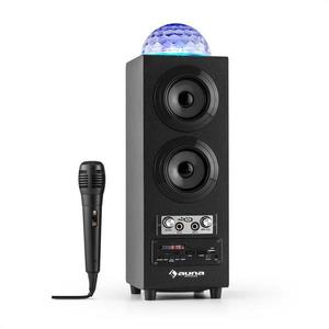Auna Discostar negru portabil 2.1 Bluetooth Speaker USB SD FM AUX LED Jelly Ball baterie portabila incl. Microfon imagine