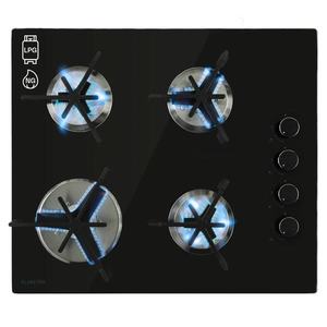 Klarstein Trifecta 4, plită pe gaz, 4 arzătoare triunghiulare, vitroceramică, neagră imagine