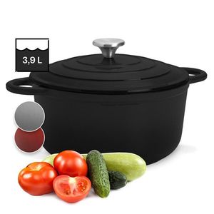Klarstein Tigaie de copt rotundă din fontă emailată Podolica de 3, 9 l cu două mânere imagine