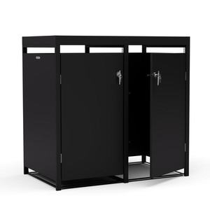 Blumfeldt BinSafe, coș de gunoi, 2 coșuri de gunoi, 240 l, cu încuietoare, din oțel galvanizat rezistent la intemperii, acoperiș imagine
