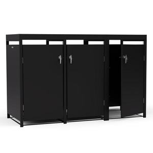 Blumfeldt BinSafe, coș de gunoi, 3 coșuri de gunoi, 240 l, cu încuietoare, din oțel galvanizat rezistent la intemperii, acoperiș imagine