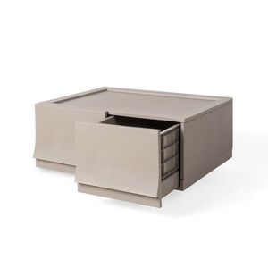 Cutie de depozitare modulară Wave twin Wood fără roți 54, 6 x 43, 4 x 22 cm, maro, Larg - 2 sertare imagine